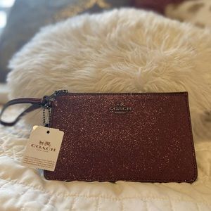 Coach Cherry Glitter Metallic Wristlet, NWT